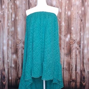 Green Free People Tropical Storm Dress, Silk, NWOT